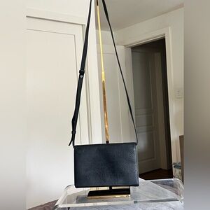 All Saints Fetch Leather Black Crossbody Bag